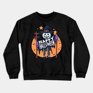 Happy Halloween Scarecrow Crewneck Sweatshirt